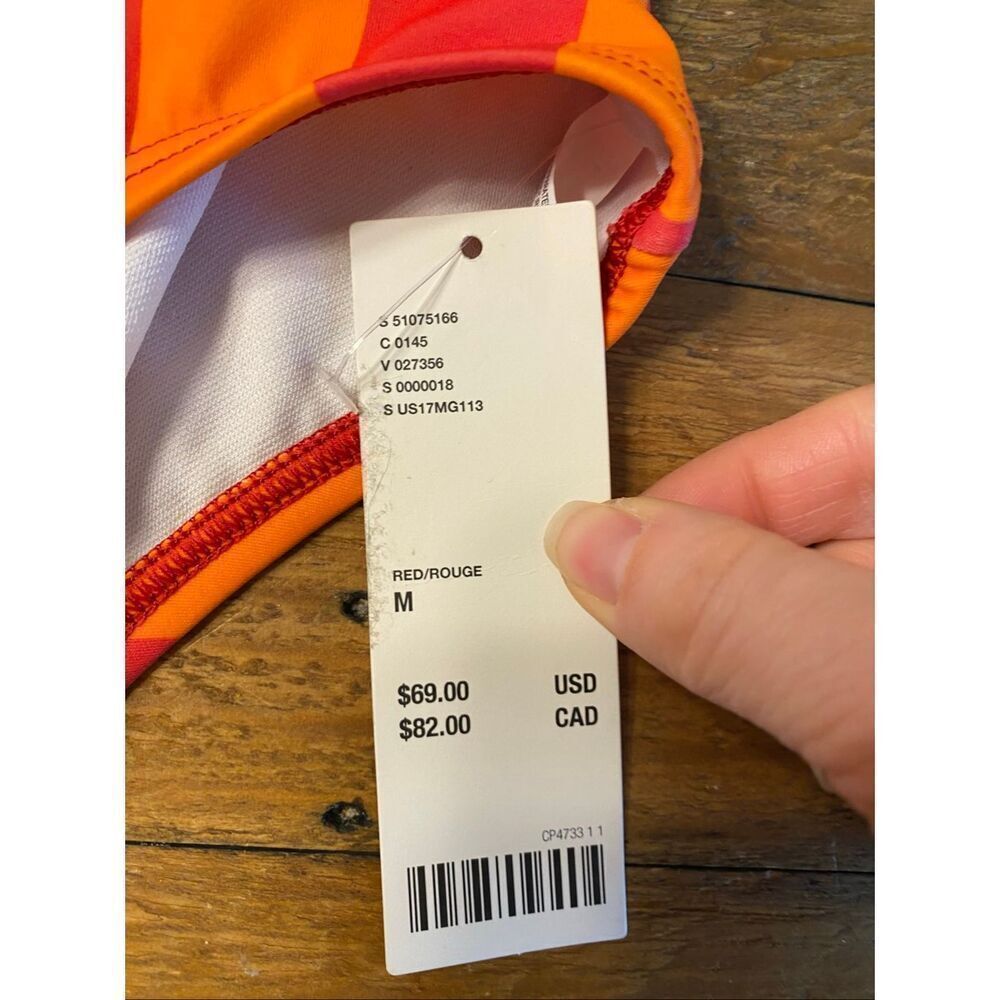 Urban Outfitters M NWT swimsuit one piece orange striped cutout sexy monokini - Picture 7 of 11